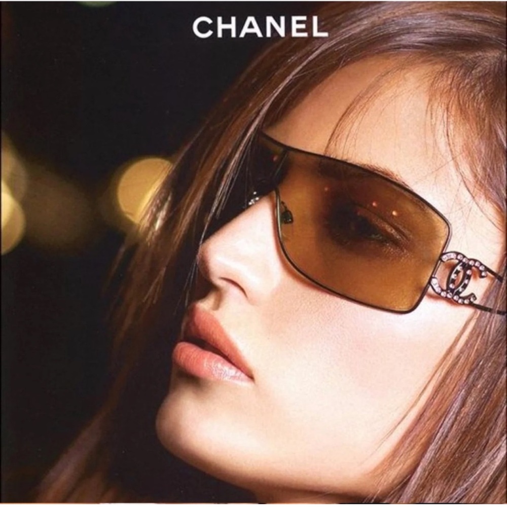Chanel RARE Shield Crystal Studded CC Vintage Y2K Sunglasses - Picture 6 of 17